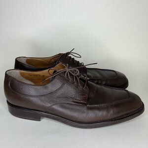 Santoni Oxfords Lace Up Dress Shoes Men Size 13D Brown Leather Made In Italy